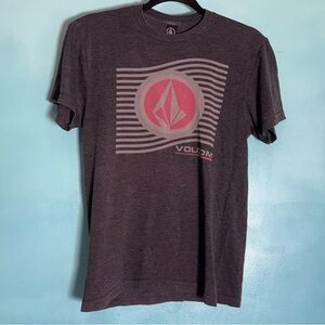 Volcom Charcoal Tee with Red Graphic